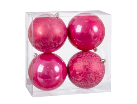 Bolas de Navidad Fresa Plástico 10 x 10 x 10 cm (4 Unidades)