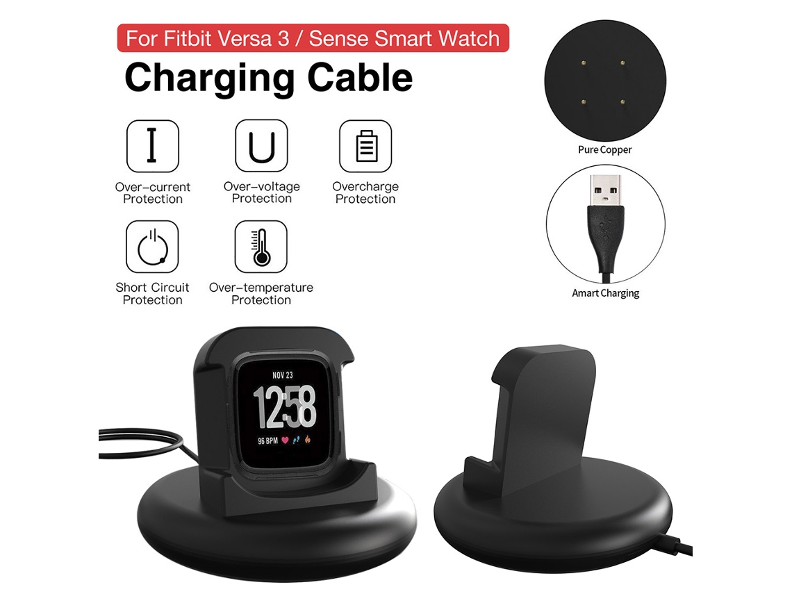 Base De Carga Portátil Compatible Con Fitbit Versa3 Sense, Dock De Carga Reemplazo Para Reloj Inteligente