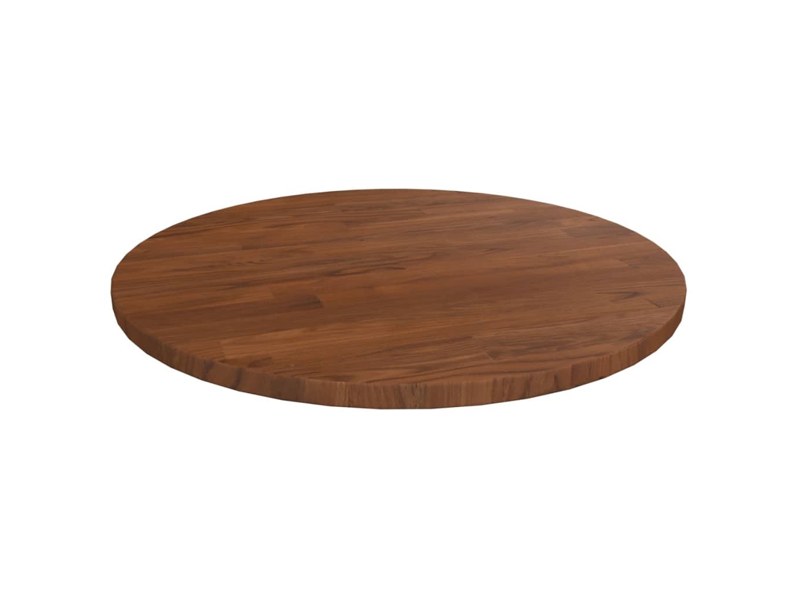 Tablero De Mesa Redonda Madera De Roble Marrón Oscuro Ø40x1,5cm