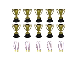 20 Piezas Trofeos Y Medallas De Plástico.