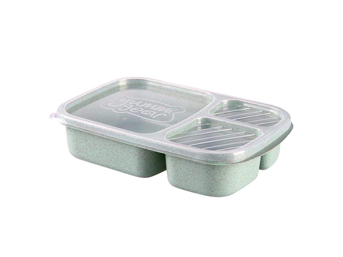 Fiambrera Bento para preparar comidas, contenedor reutilizable para almacenar alimentos con 3 compartimentos y diseño sin BPA.
