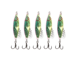 Danu26-5pcs Señuelo Artificial De Pesca Lifelike Con Anzuelo Triple Para Agua Salada Dulce Esmeralda