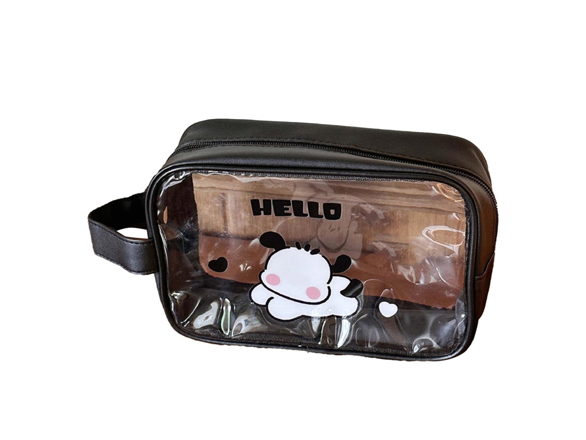 Bonito Estuche Portátil De Pvc Negro Para Cosméticos Y Artículos De Aseo - Ideal Para Viajes