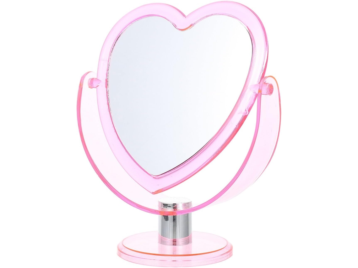 Miroir De Maquillage Coeur Double Face Rotatif Para Bureau Y Coiffeuse De Table Portátil Y Lége...