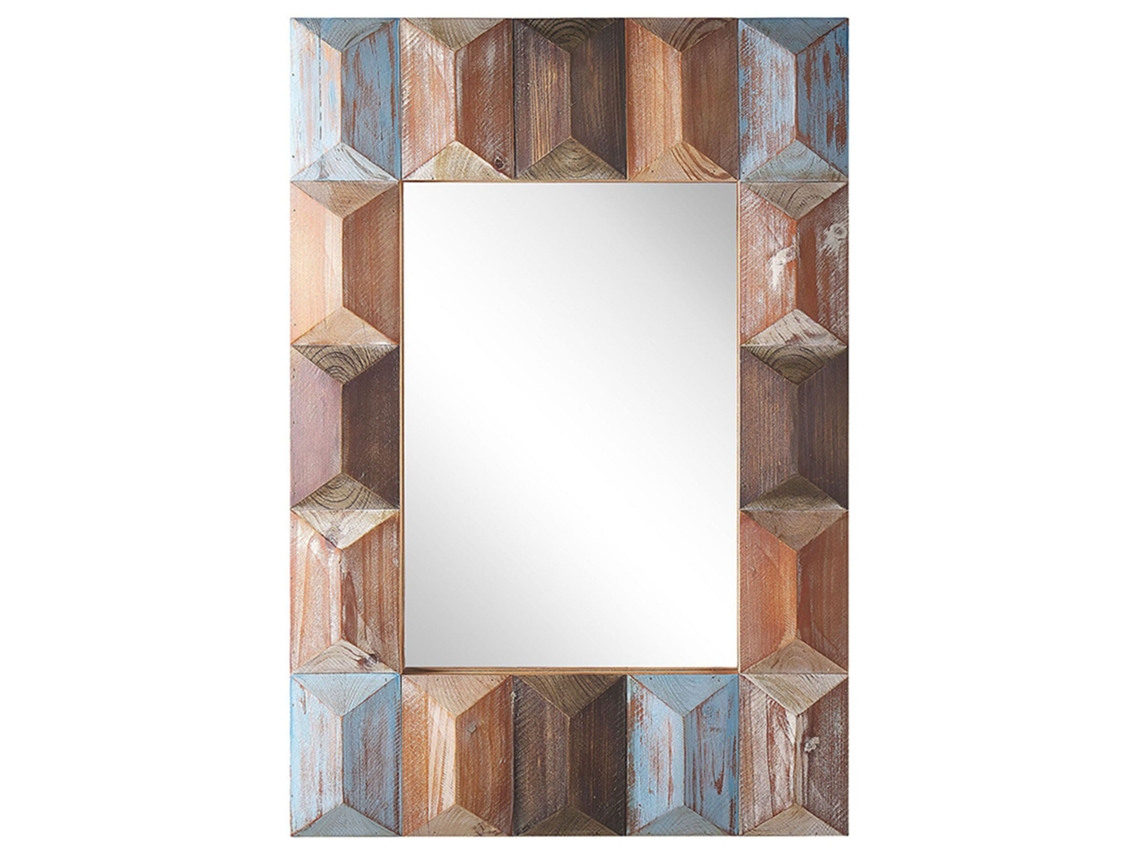 Espejo BELIANI Hizote de Madera de abeto Madera oscura 63x7x90