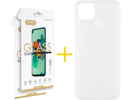 Kit Funda + 2 Protectores de Pantalla Oppo A15 ACCETEL Liso (Transparente)