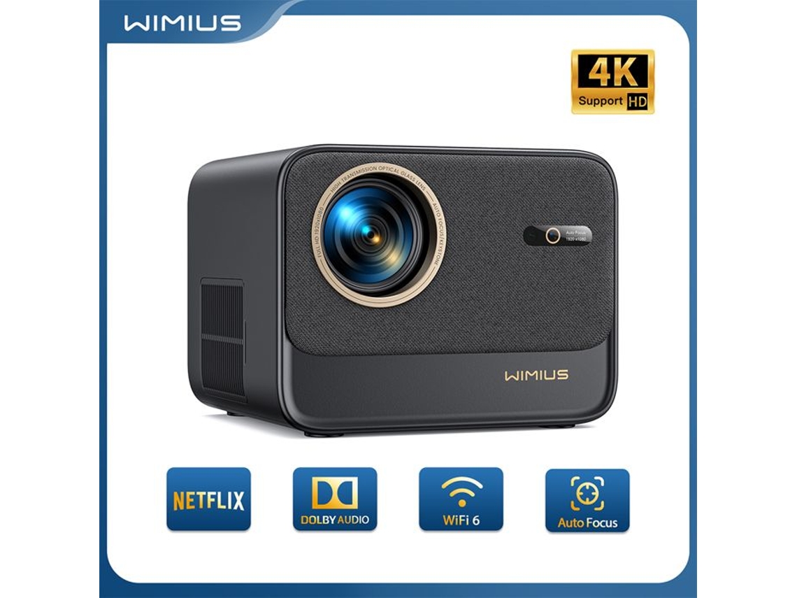 Proyector Wimius FHD 1080p con wifi y Bluetooth, 900 lúmenes ANSI