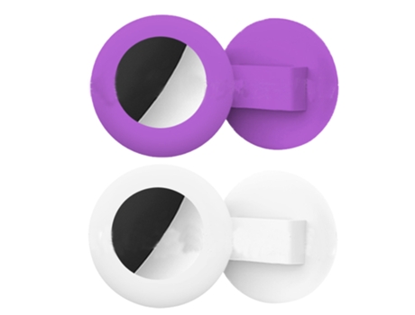 Collar para perros y gatos AirTag, se adapta a collares para mascotas pequeñas y medianas, funda protectora Airtag, morado claro blanco ZMDECQNA
