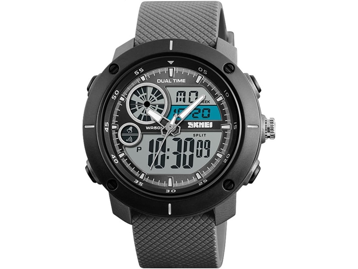 Reloj de pulsera digital resistente al agua para hombre - Gris