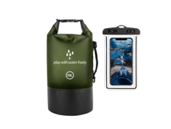 Bolsa Impermeable De 10 Litros Con Bolsillo Para Rafting, Kayak, Playa, Esquí, Pesca, Escalada Y Camping Henten Home Verde Militar