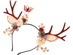 Diadema Navideña Con Astas De Ciervo, Diadema Ligera Y Cómoda Para Fiestas, Aro Para El Cabello