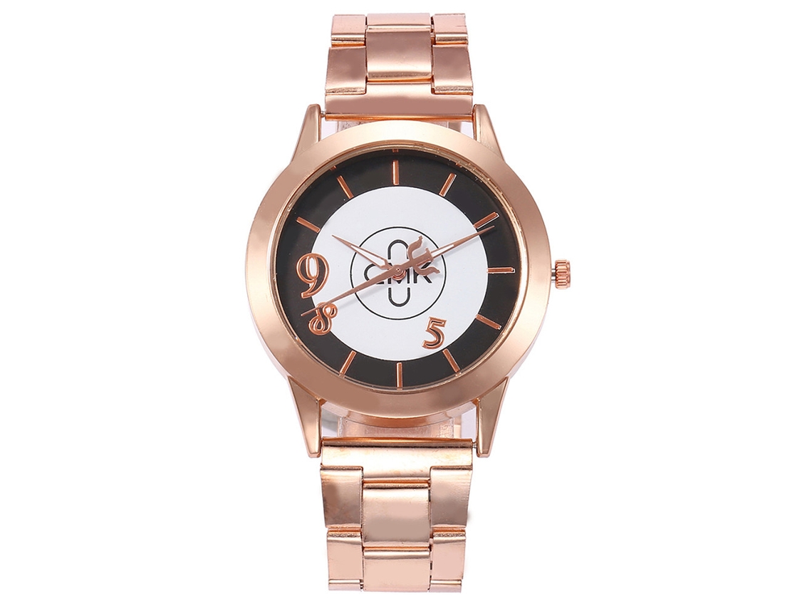 Reloj De Pulsera Casual De Acero Para Mujer Con Movimiento De Cuarzo Y Esfera Analógica Negra.