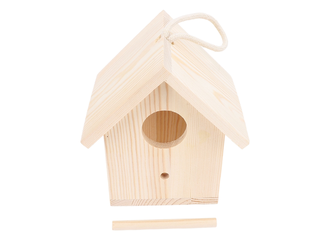 Casita De Pájaros De Madera Para Exteriores Con Ventana Acrílica Y Percha Para Jardín.