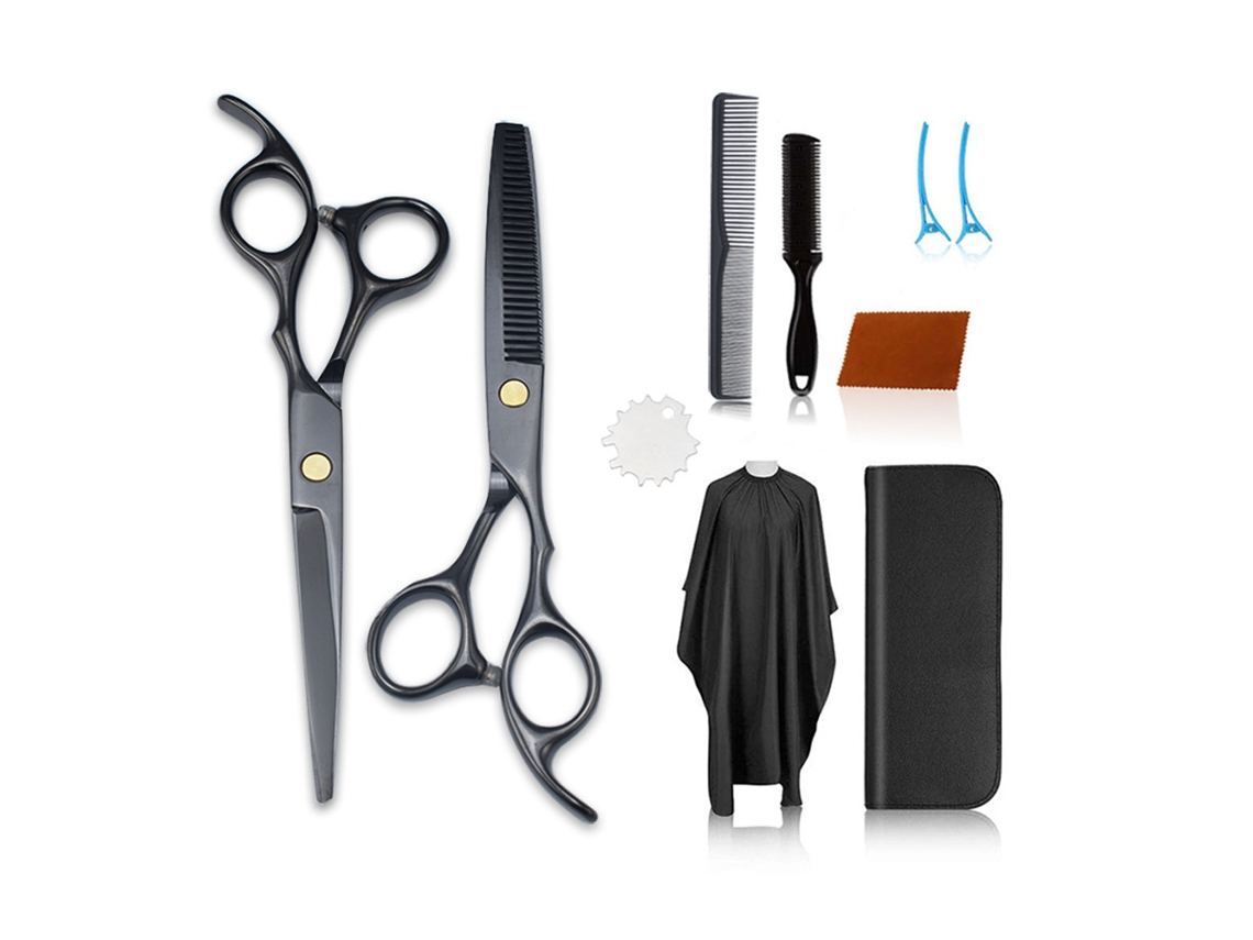 Tijeras para cortar el cabello, kit de tijeras para cortar el cabello, kit de tijeras para adelgazar para el hogar, peluquero, salón JEDBESETZT
