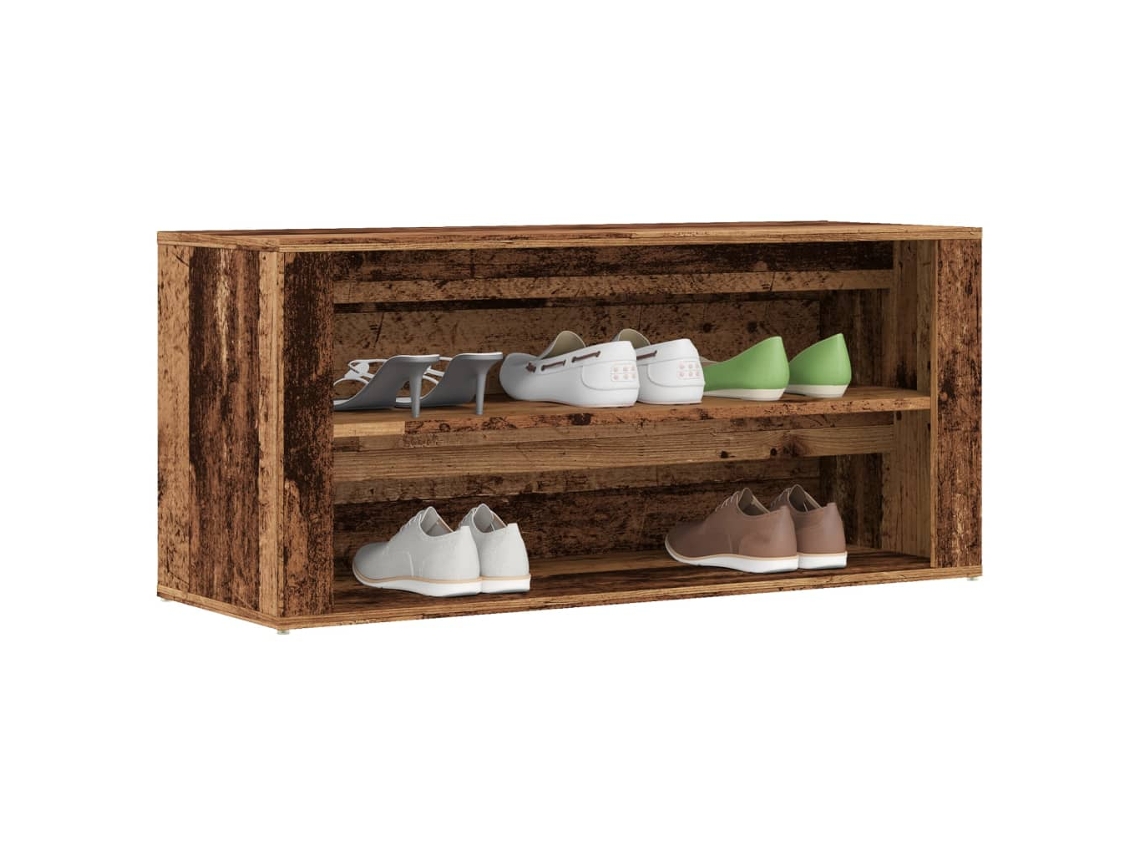 Banco Zapatero | Armario Zapatero Madera Ingeniería Madera Envejecida 100x35x45 Cm