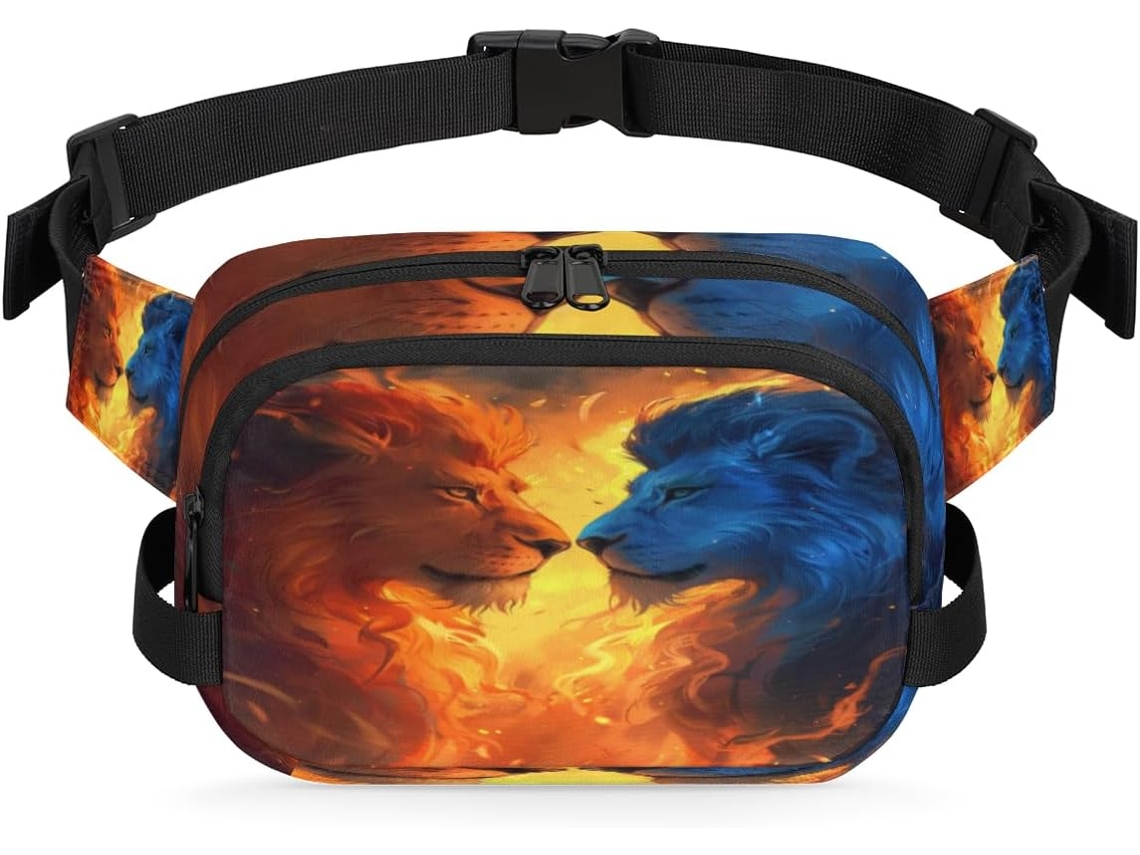 Riñonera Flame Lions para mujer, 22,8 x 6,3 x 15,5 cm, diseño DIY, impermeable, alta calidad.