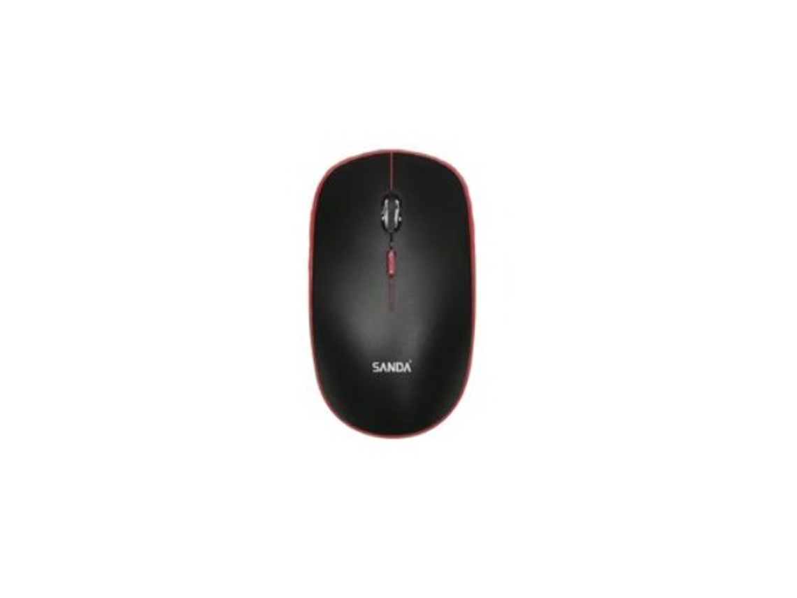 Ratón Wireless Bluetooth con Pen USB, Luz Led, Recargable, 1600 DPI, SANDA SD-3721 NEGRO ROJO