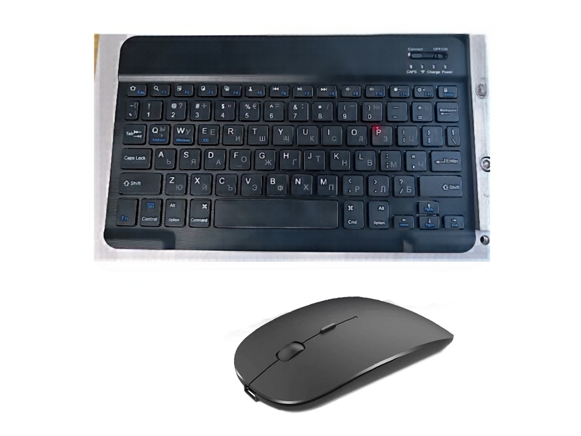 Teclado y ratón inalámbricos Bluetooth, compatibles con español e inglés. Mdug (10 pulgadas)