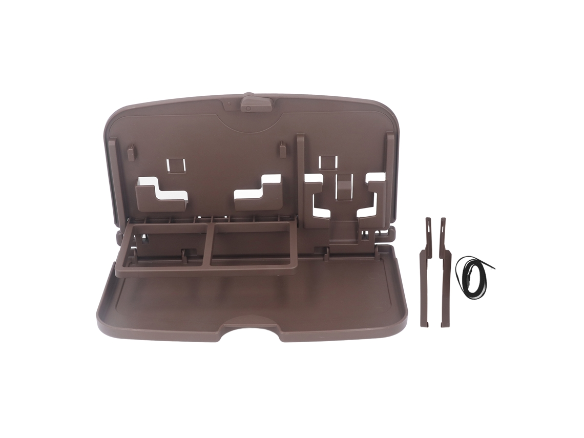 Bandeja multifuncional plegable para comida de coche con soportes para niños, tamaño mediano, para asiento trasero. Color marrón.