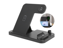 Carregador Sem Fio 4 Em 1 Dobrável Com Dock Para Celular, Relógio, Fone De Ouvido E Caneta Ios - Preto