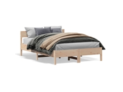 Estructura De Cama Sin Colchón Madera De Pino Blanco 150x200 Cm
