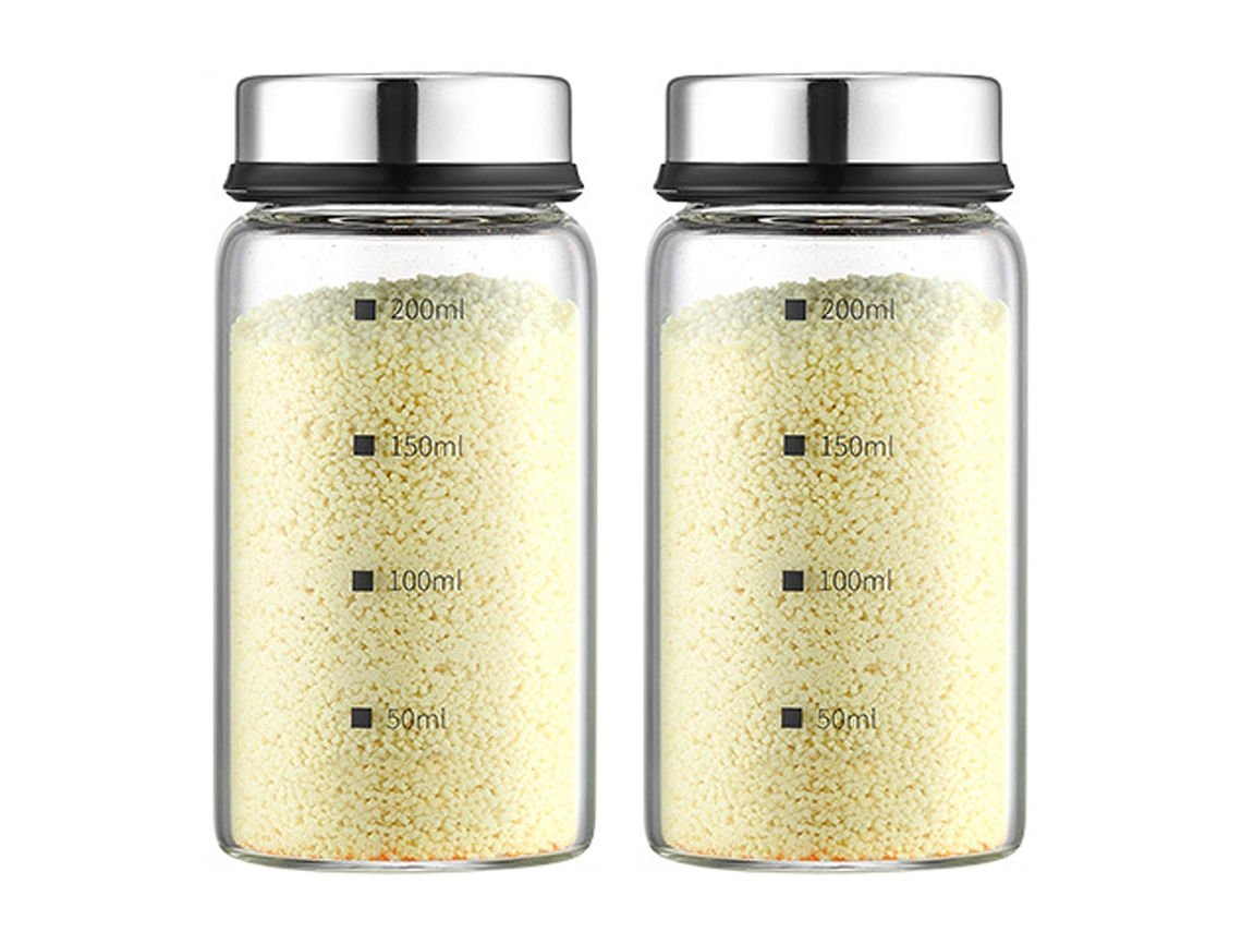 Juego de 2 botes para condimentos, 200 ml, con orificios para condimentos NEVEANCE