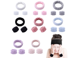 2026 - Faixa de cabelo elástica de pelúcia para maquiagem, lavar o rosto, tomar banho e fazer spa para meninas