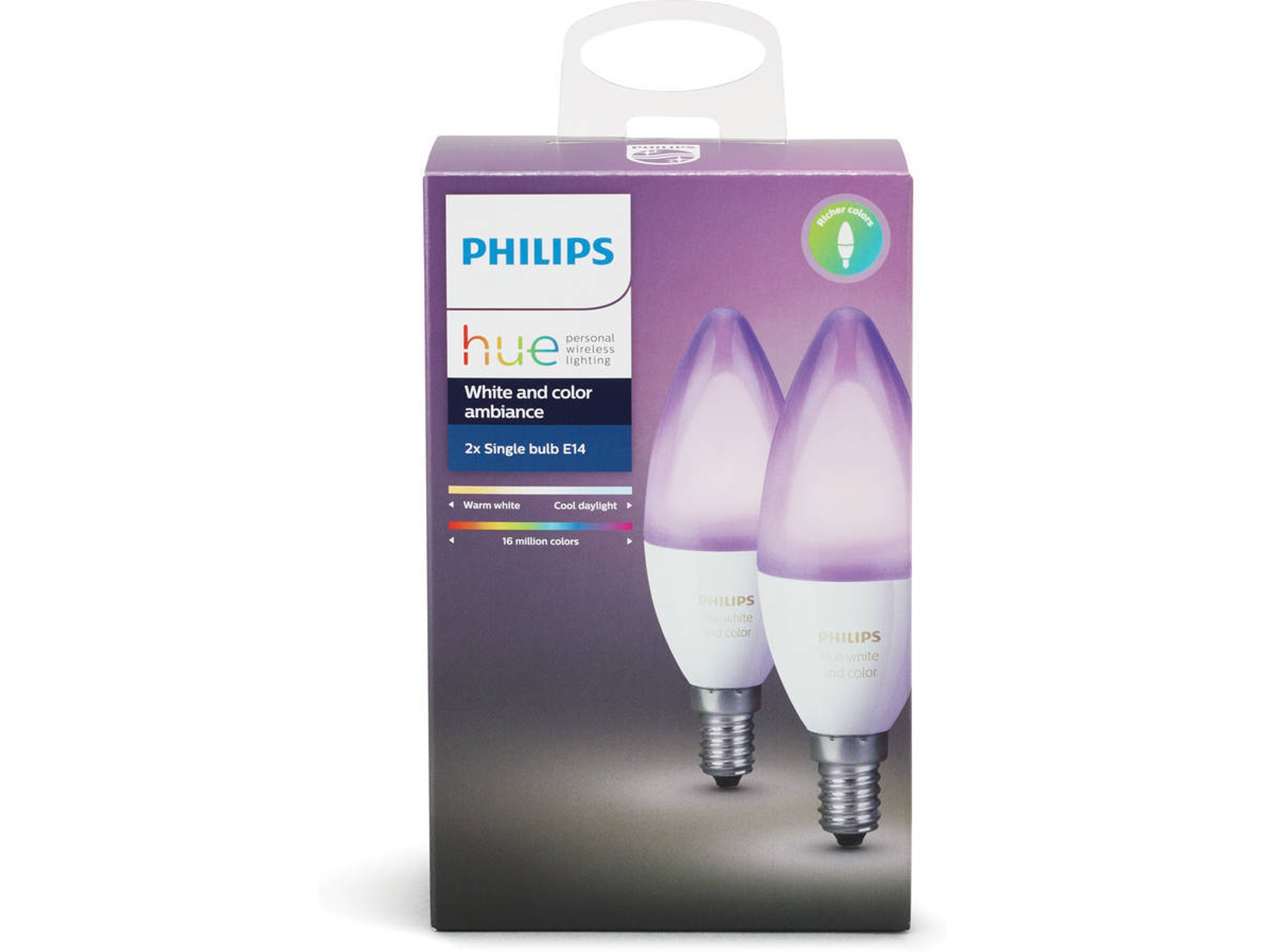 Bombilla PHILIPS HueWCA (E14 - B39 - Blanco y color)
