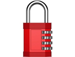 Candado De Combinación Exterior De 4 Dígitos Reajustable Para Gimnasio, Escuela, Valla, Puerta, Almacén (rojo)
