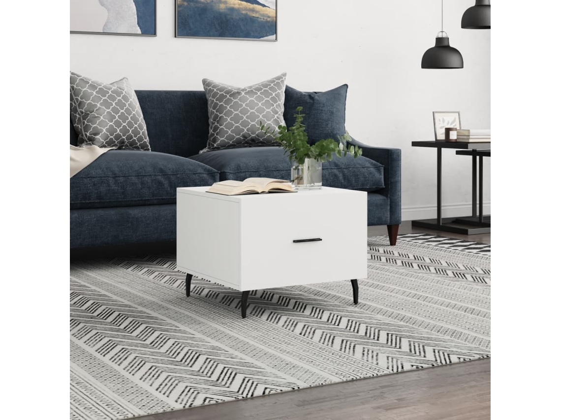 Mesa De Centro | Mesa De Café | Mesa De Salón Madera De Ingeniería Blanca 50x50x40 Cm