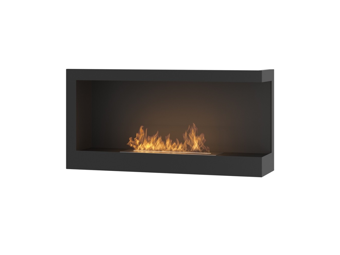 Corner 900 Right SimpleFire Chimenea de esquina de bioetanol empotrada con vidrio