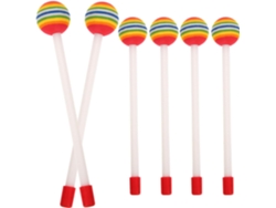 Juego De 6 Baquetas Para Niños Y Niñas, Diseño De Piruleta, Accesorio De Percusión Ligero Para Instrumentos Musicales.