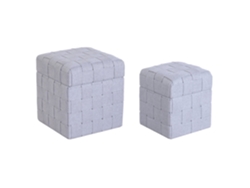 Set 2 Reposapies Poliester Con Tapa 40x40x43cm