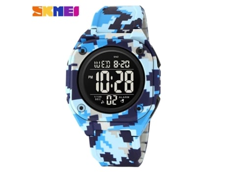 Reloj cuadrado para hombre, deportivo, multifunción, calendario, pantalla LED, relojes de pulsera, camuflaje azul LUUCOZK
