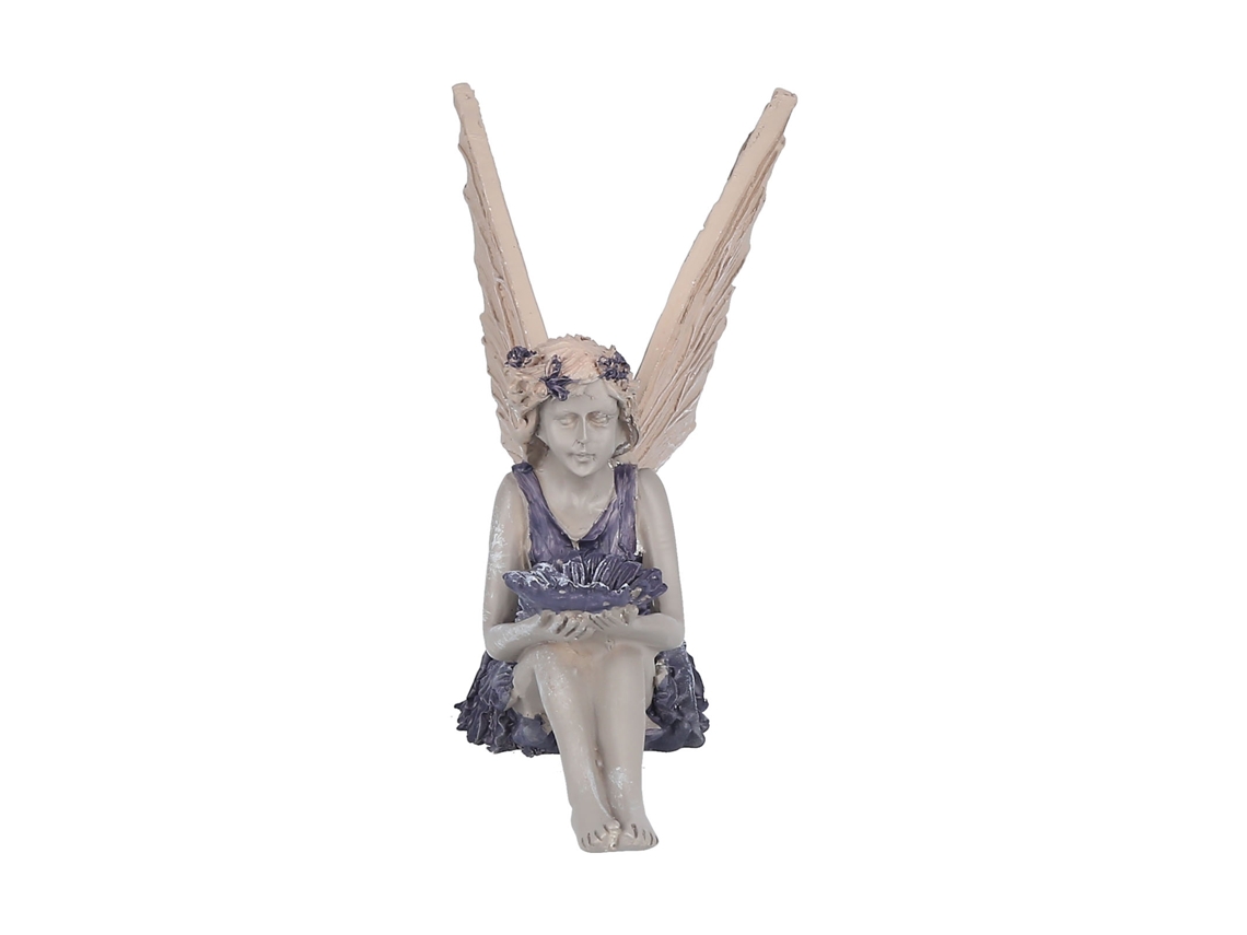 Estatua Decorativa De Hada Sentada Con Adornos De Girasoles, De Resina Para Jardín Y Hogar.