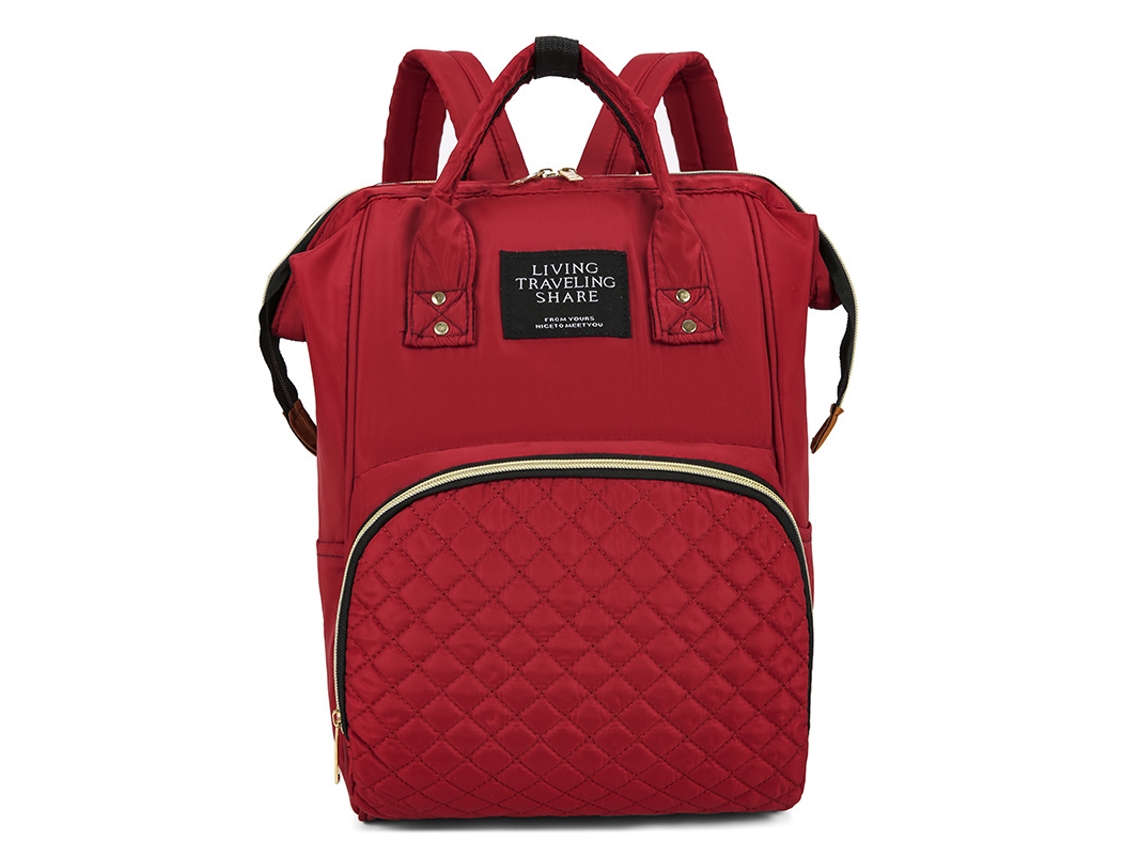 Mochila de maternidad CZHHMART funcional y espaciosa para uso diario - Roja