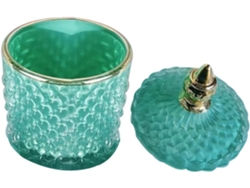 Dulcera De Cristal Azul Con Tapa Hermética, Joyero Decorativo, Tarro De Almacenamiento