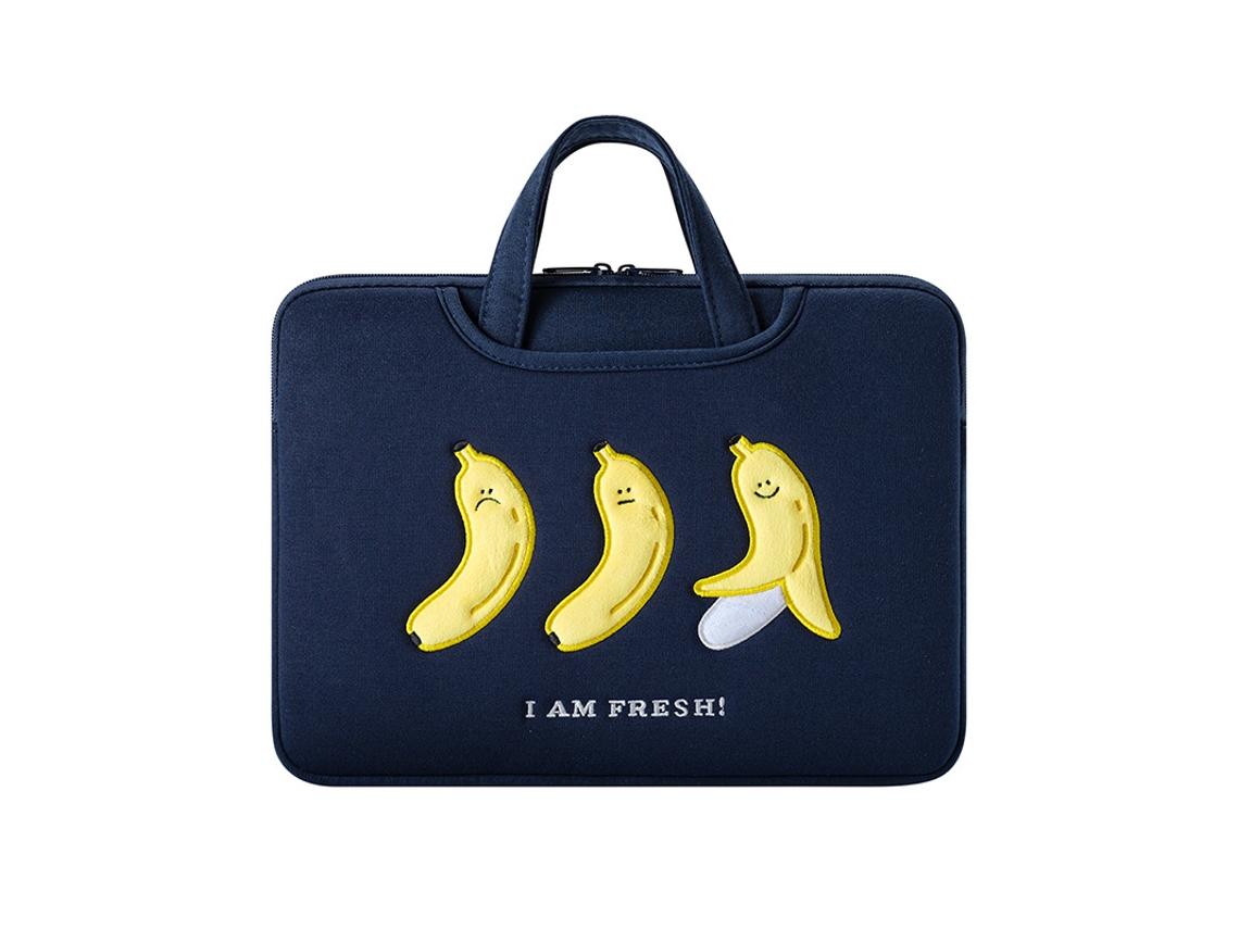 Bolso de mano con diseño de tres plátanos para portátil de 14-15 pulgadas, Yunzii