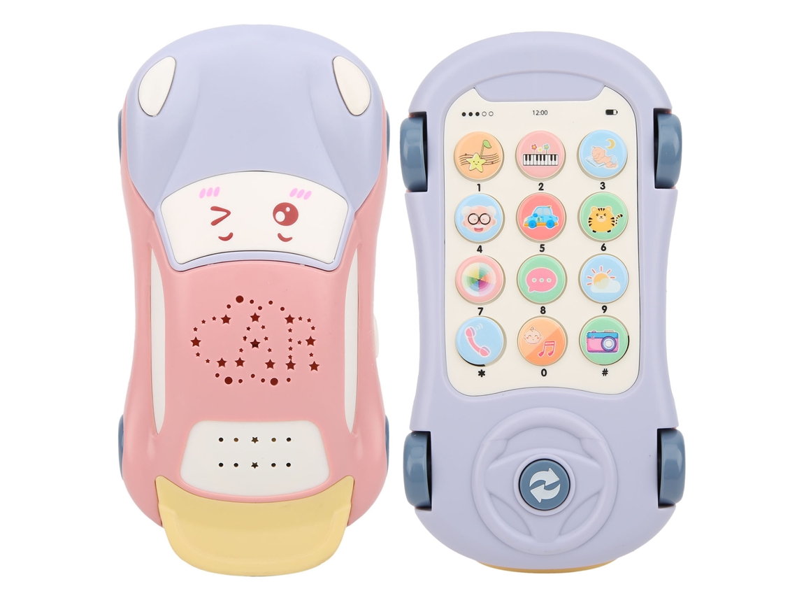 Rebe-brinquedo Telefone Móvel Simulação Crianças Projetor Carro Musical Educativo Infantil Desenhos Animados Roxo