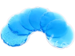 Paquete de 6 antifaces redondos de gel reutilizables para ojos, fabricados en PVC.