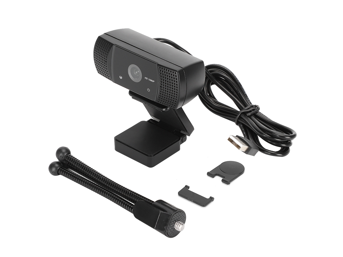 Cámara Digital Usb Webcam Hd 1080p Para Ordenador Con Micrófono Integrado Luz Dourada (negra)