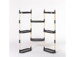 Estante para Plantas CITYSENS Negra 8 macetas (47x20x10 cm)