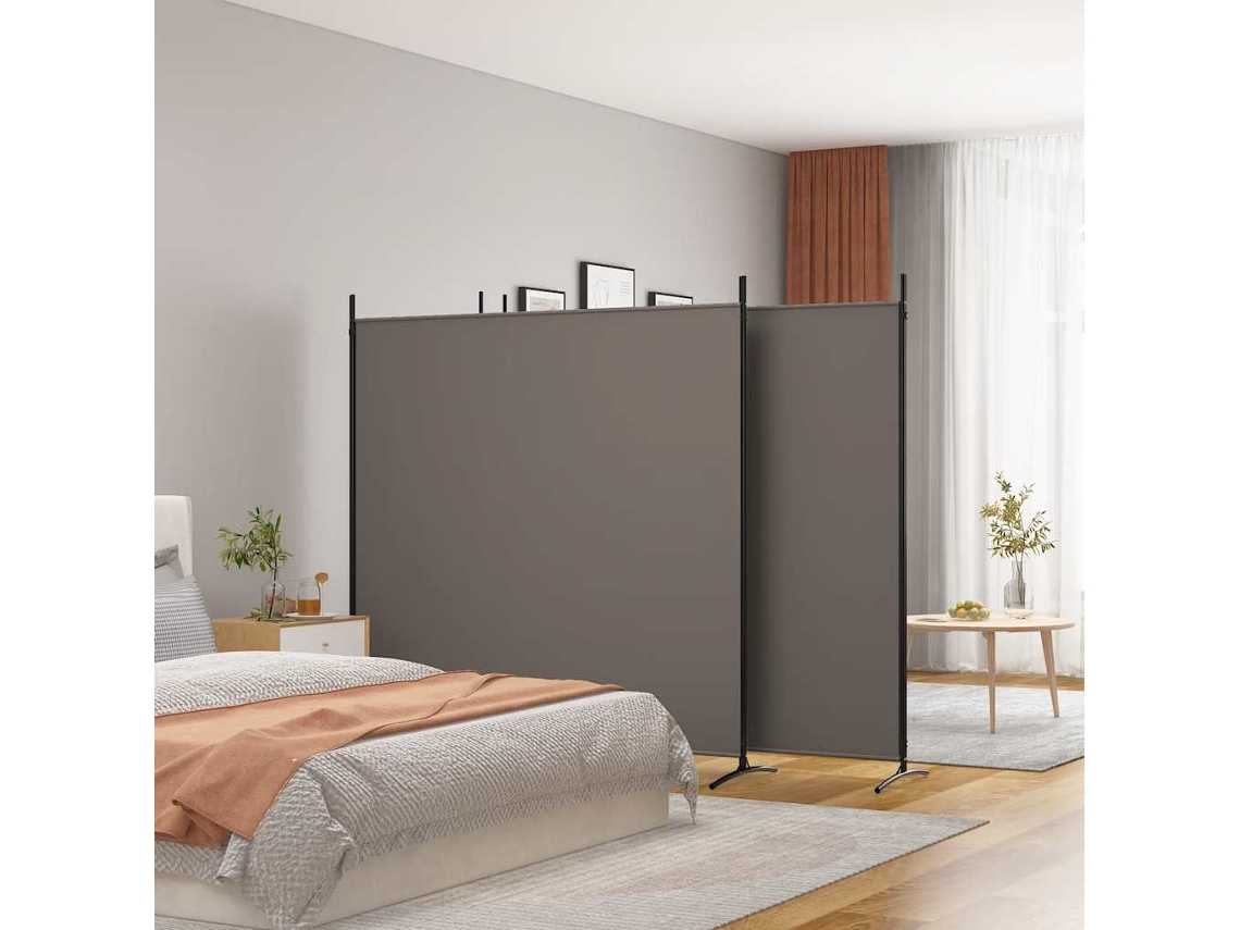 Separador de ambientes/tabique con 4 paneles | Separador de ambientes | Separador de espacios 698x180 cm Tela antracita