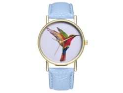 Reloj Deportivo Casual Unisex De Cuarzo Analógico Con Correa De Cuero Azul Claro