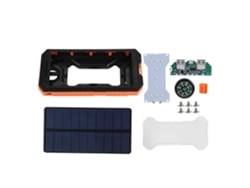 Kit De Banco De Energía Diy De Carga Solar Con Pantalla Digital 10000mah Usb Naranja