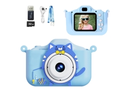 Cámara digital de juguete para niños Y21, grabación HD de 1080p, incluye tarjeta SD de 32 GB y lector de tarjetas azul Hexinyigjly