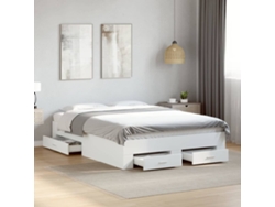 Cama con cajones madera de ingeniería blanco 120x200 cm