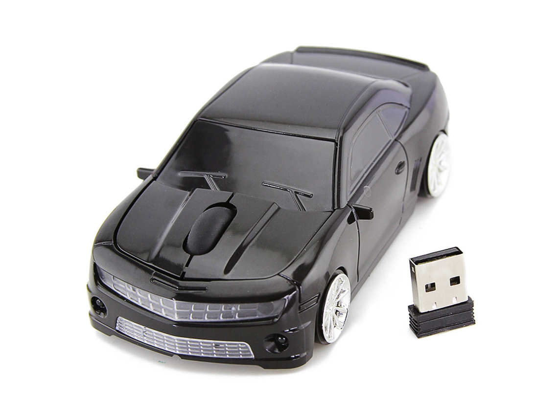 Ratón Inalámbrico Con Forma De Coche Deportivo, 2.4g, Sensor De Alta Precisión Para Ordenador Y Portátil, Negro.