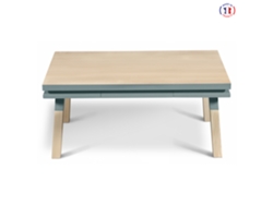 Mesa de Centro Rectangular MON PETIT MEUBLE FRANÇAIS con 1 Cajón (Blanco Balisson - Madera - 100 x 45 x 60 cm)