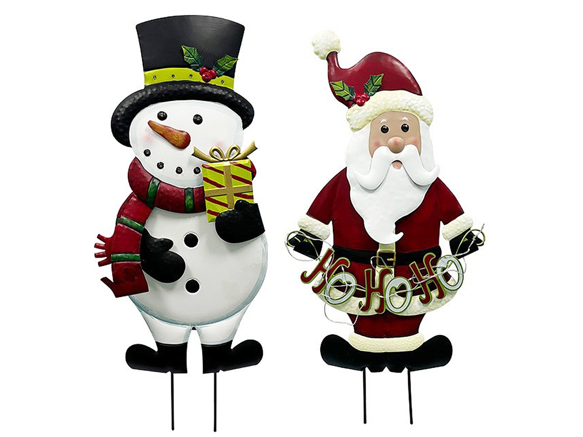 Juego de 2 adornos navideños coloridos para patio